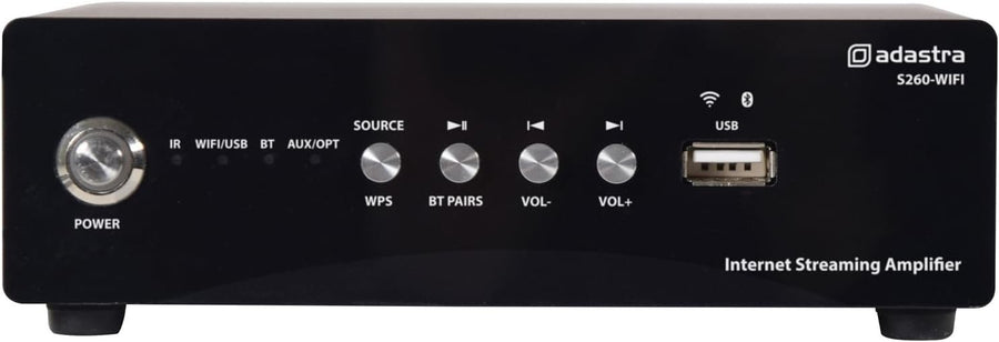 S260 WiFi Streaming Audio Amp 2x60W Bluetooth AUX USB Compact