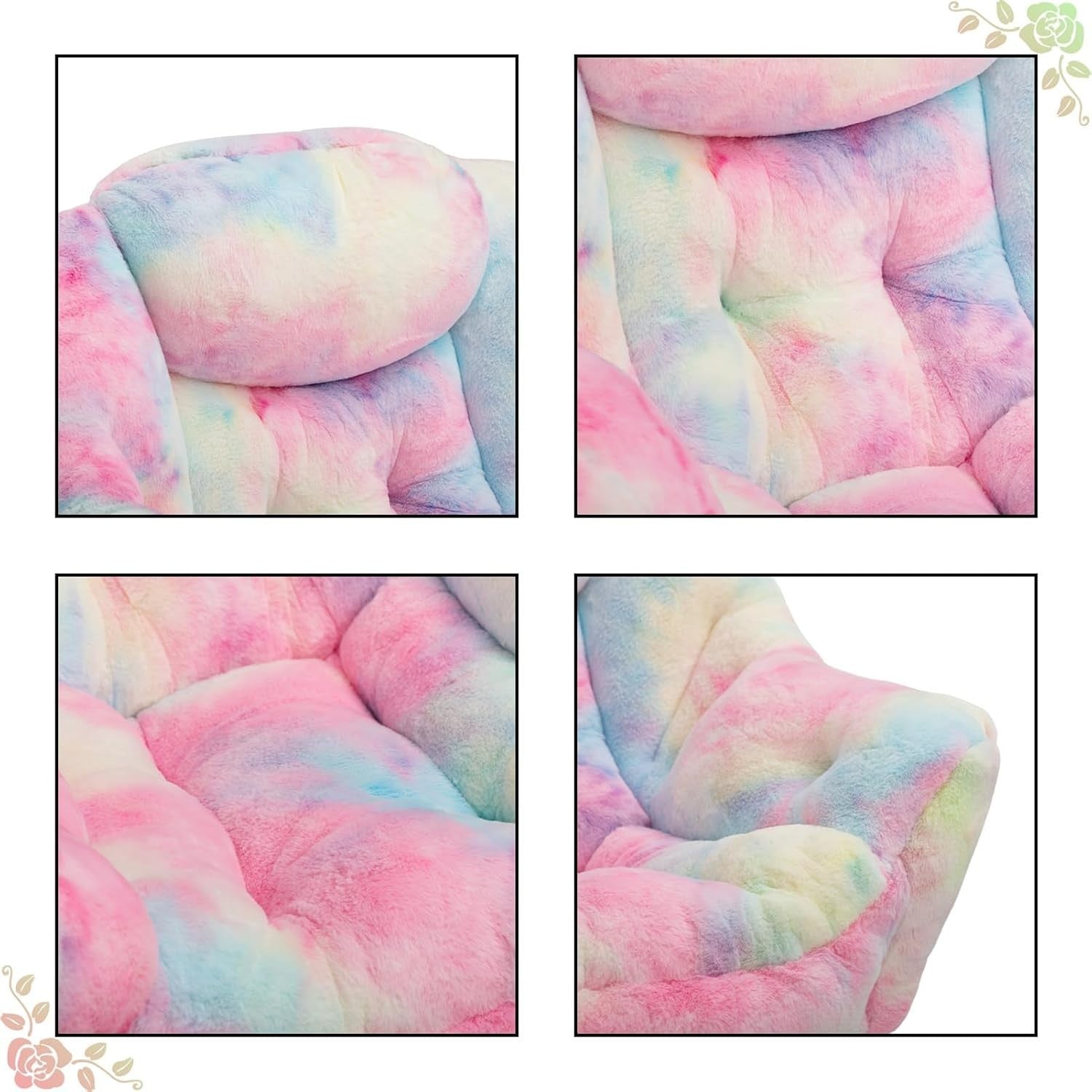 Plush Aurora Armchair with Footstool Lounge Chair Soft Reading Seat Cozy