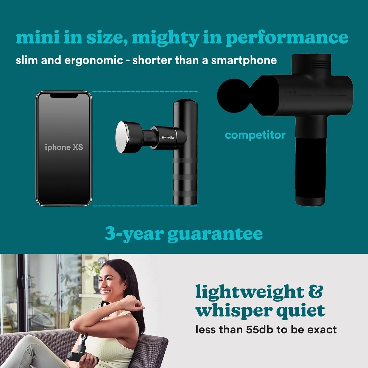 Portable Heated Mini Massage Gun with 5 Attachments, 4 Intensity Levels for Full