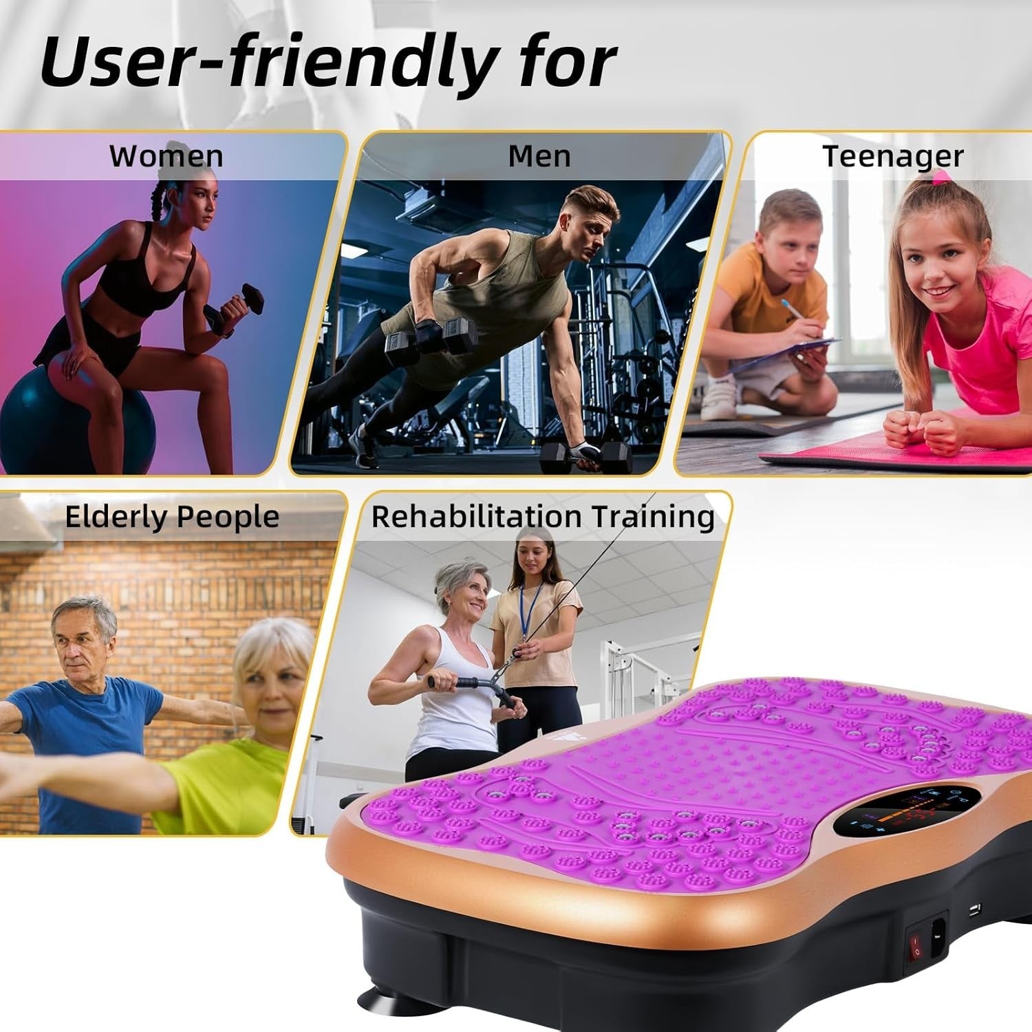 Bluetooth Vibration Plate Fitness Trainer 99 Speeds Home Body Toning