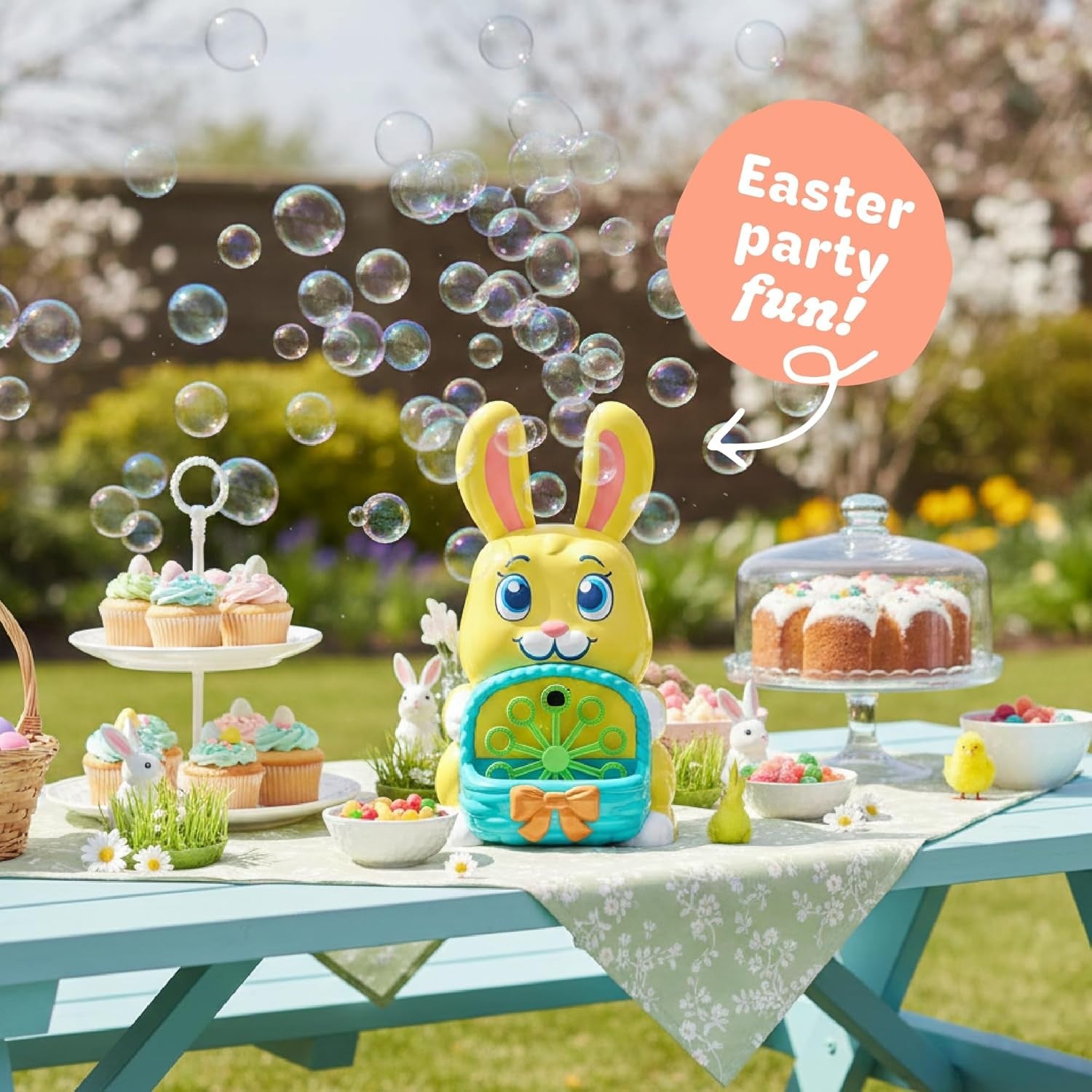Bunny Bubble Blower for Toddlers Kids Easter Toy Indoor Outdoor Fun