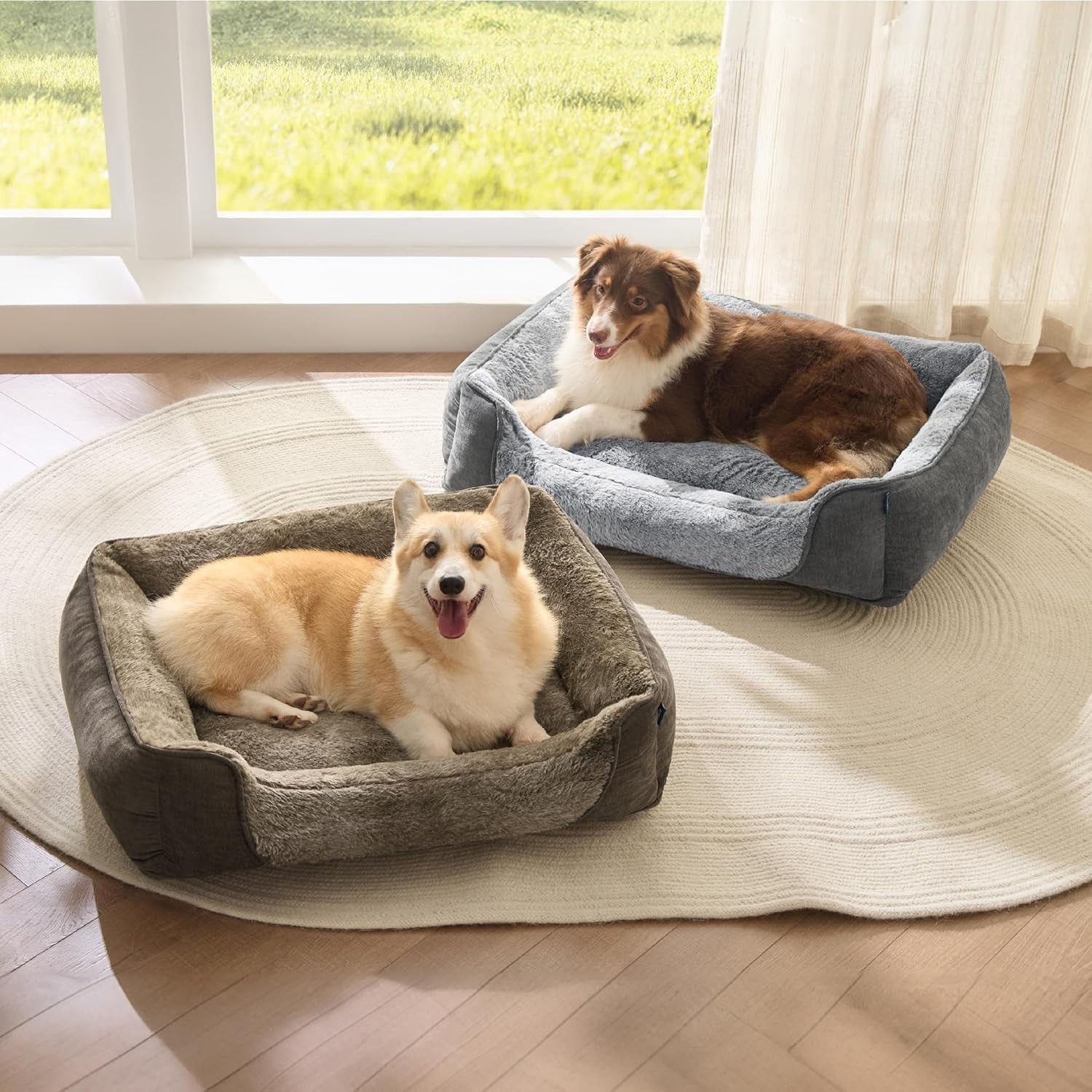 XL Orthopedic Dog Bed 106x76cm Washable Sofa Brown