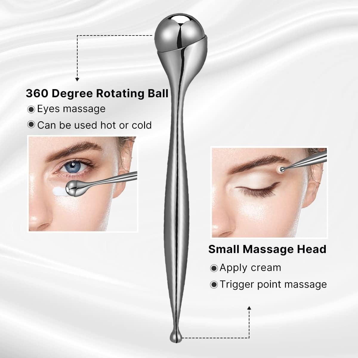 2 in 1 Eye Cream Applicator Ice Roller Puffiness Wrinkle