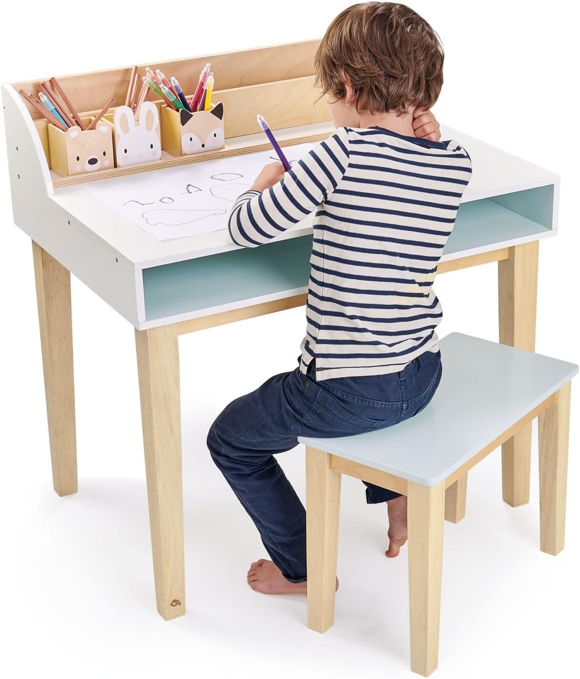 Children’s Desk & Chair Set with Storage Compartments & Pencil Organisers