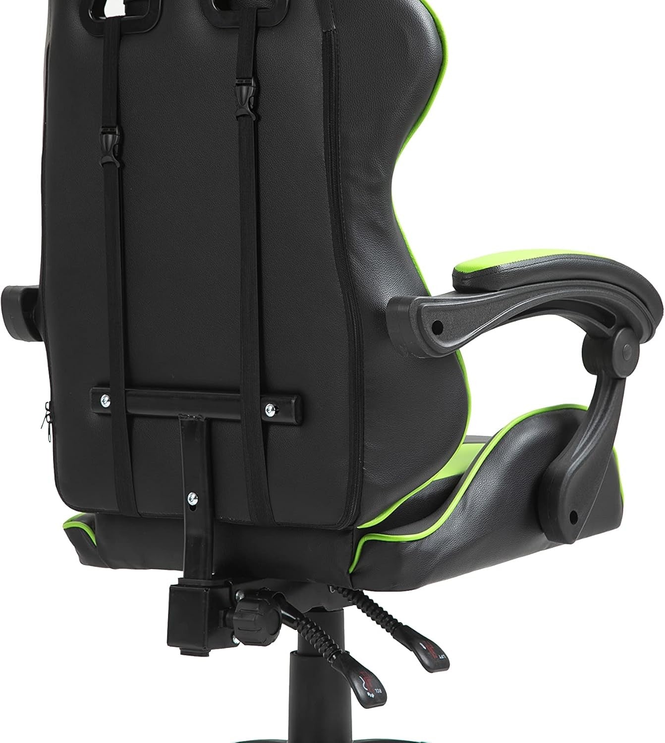 Reclining Gaming Chair Faux Leather w/ Lumbar Headrest Green