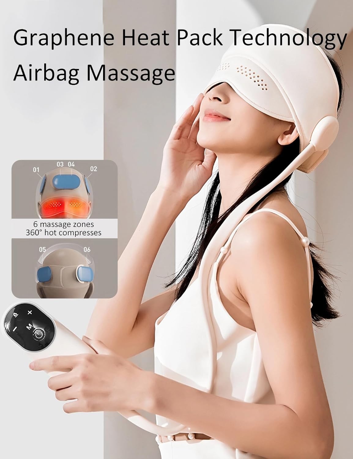 Heated Head & Eye Massager Air Compression Migraine Relief