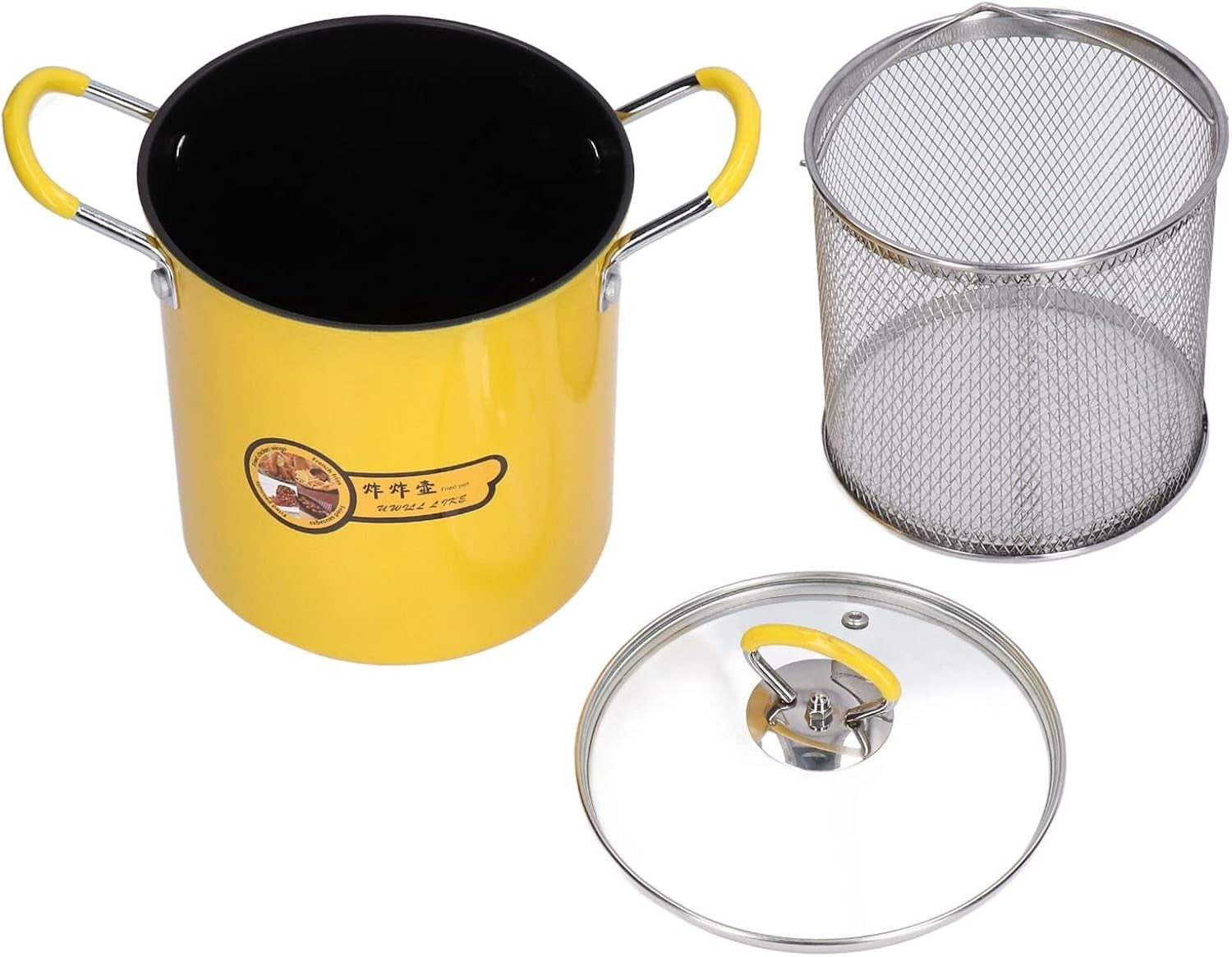 3L Mini Stainless Steel Deep Fryer Pot w Basket Oil Filter Lid