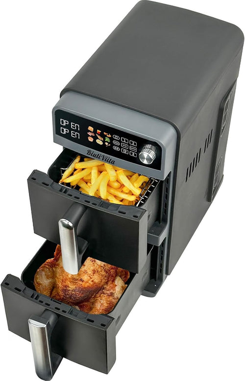 Double Stack Dual Zone Air Fryer 10L | 2 Drawers, 9-in-1, Sync/Match, 2400W