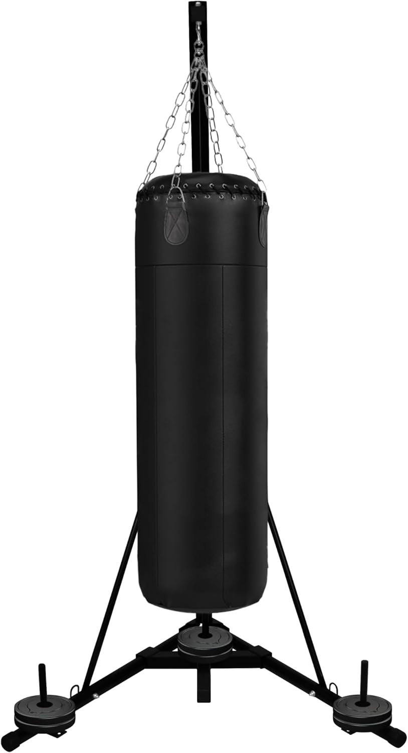 Folding Punch Bag Stand Heavy Duty Adjustable Boxing Frame 68kg