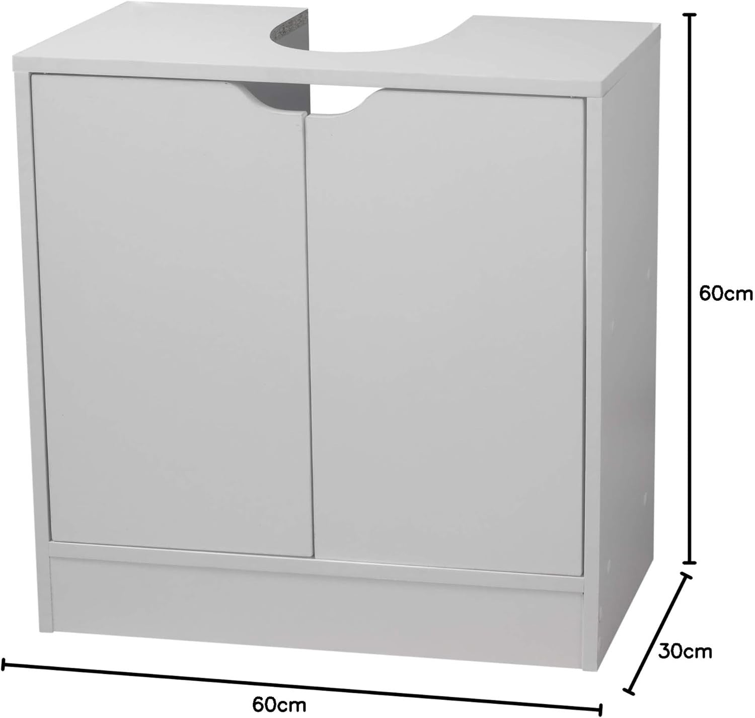 Modern Bathroom Sink Cabinet Unit | Under Basin Storage Cupboard with Shelves