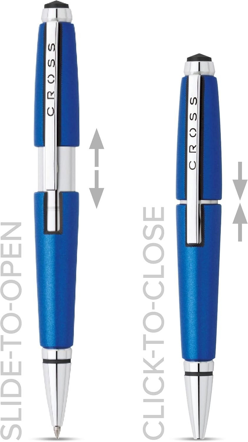 Luxury Nitro Blue Rollerball Pen Model Edge Fine Point Gift Box