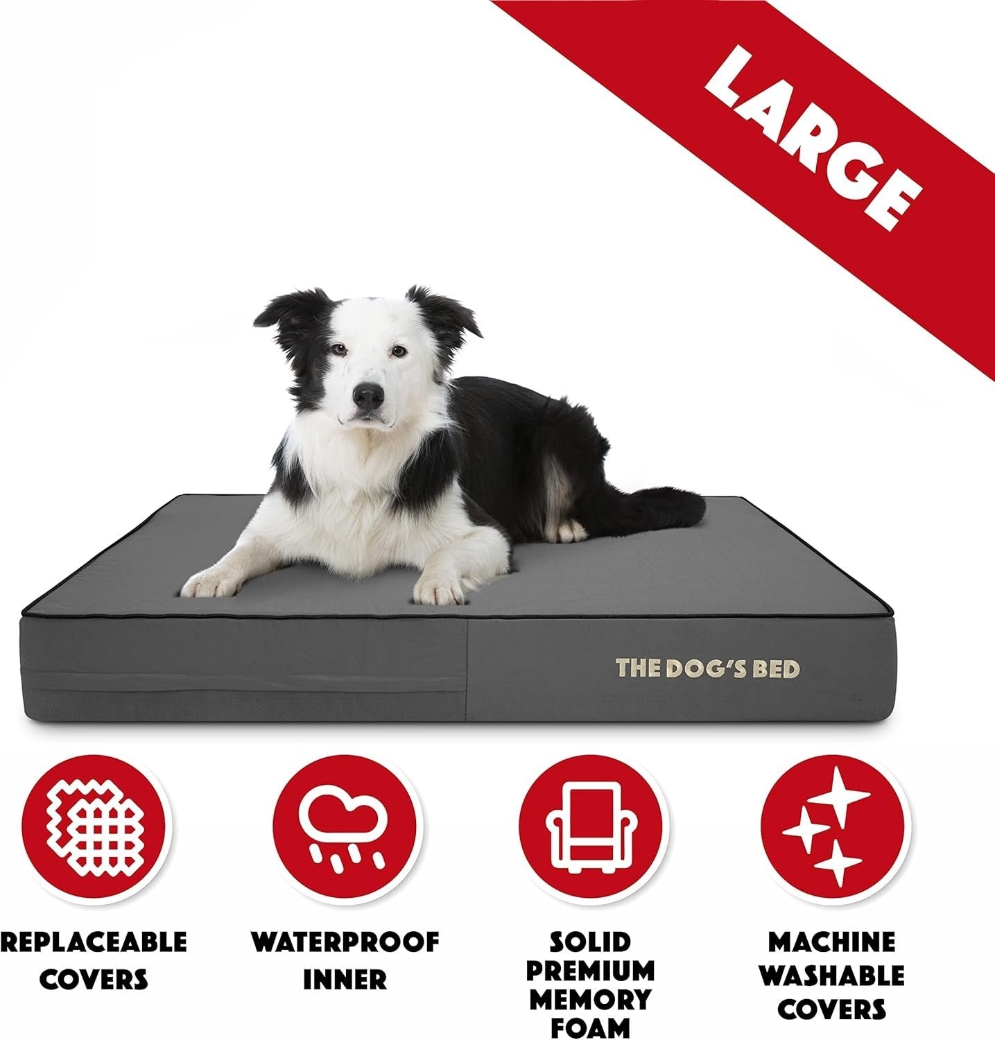 Large Orthopedic Memory Foam Dog Bed 101x64x15cm Washable