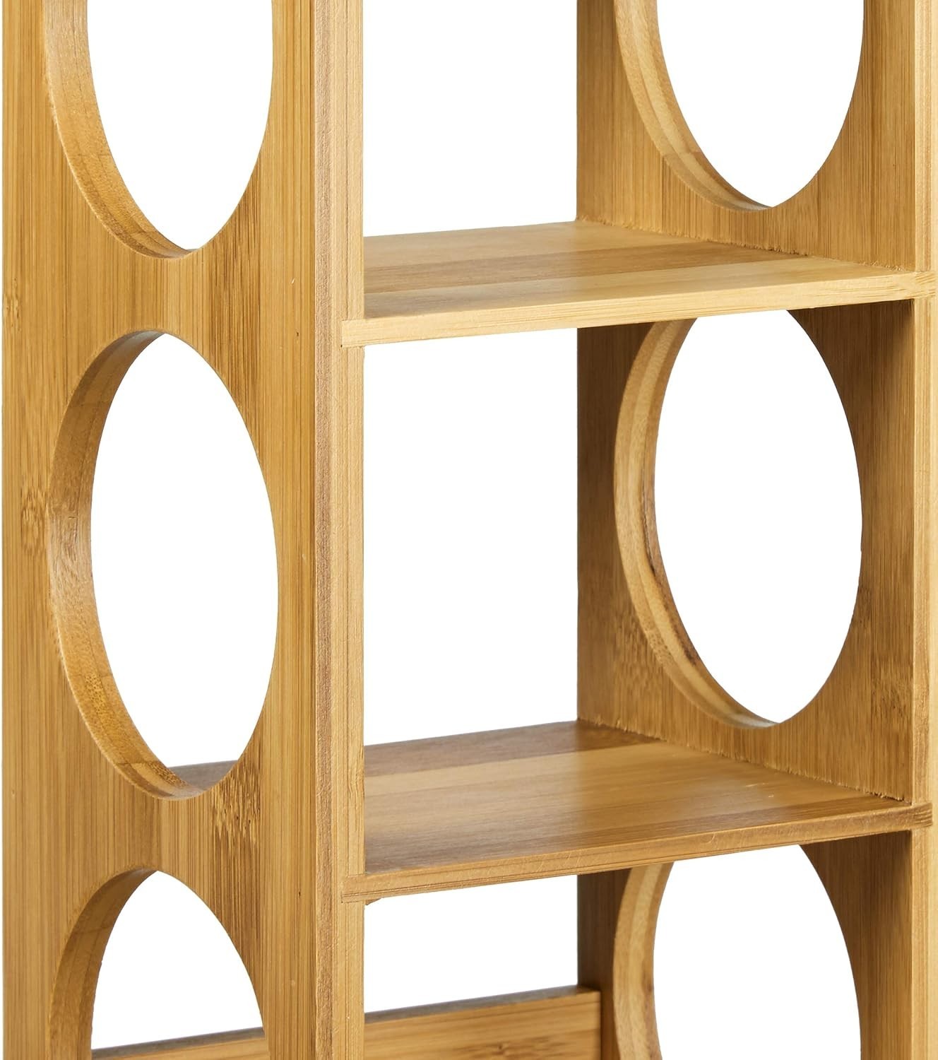 Bamboo Wine Rack 5 Tier Bottle Holder for 5 Bottles Modern Freestanding Storage