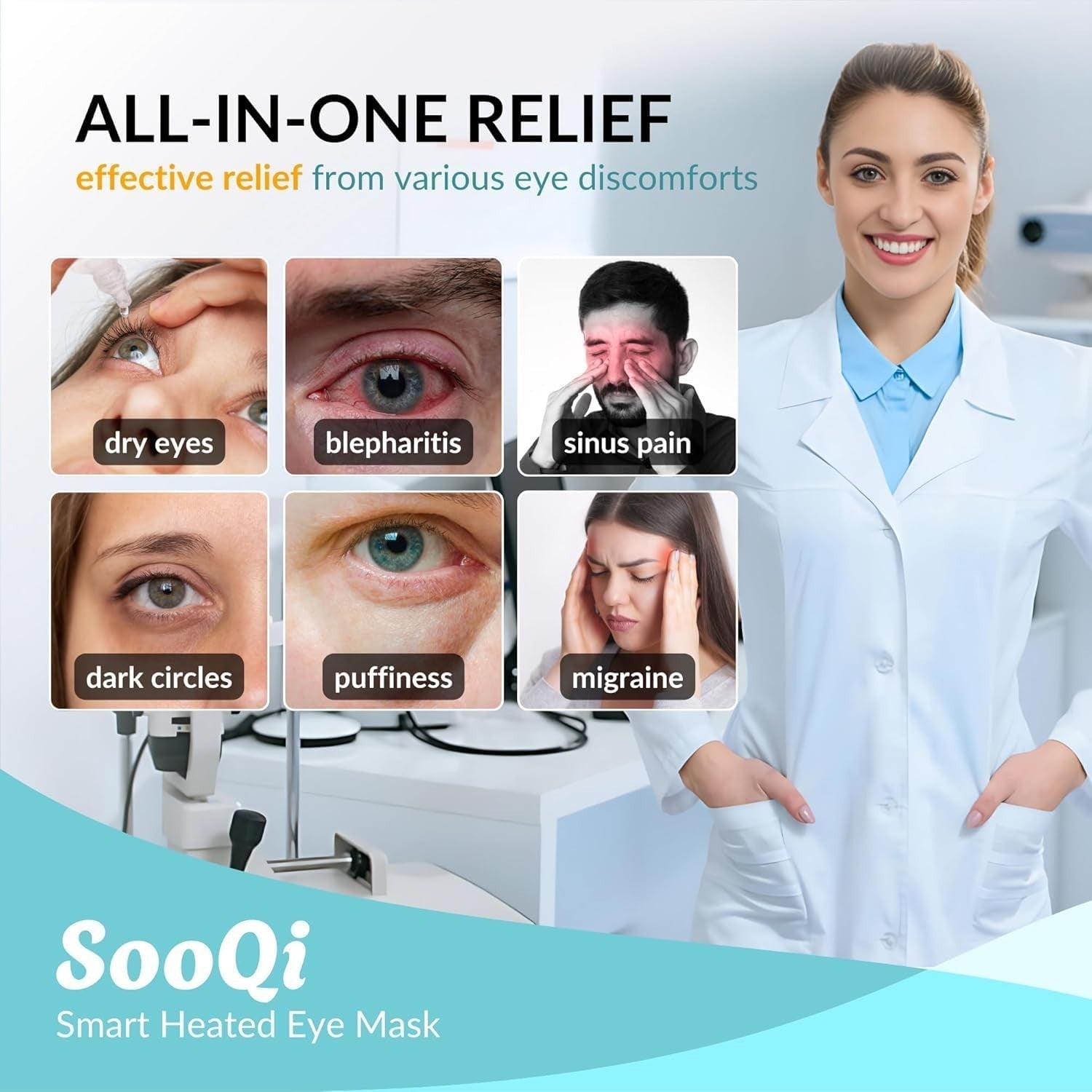 Rechargeable Heated Eye Mask Weighted Dry Eye Sleep Relief