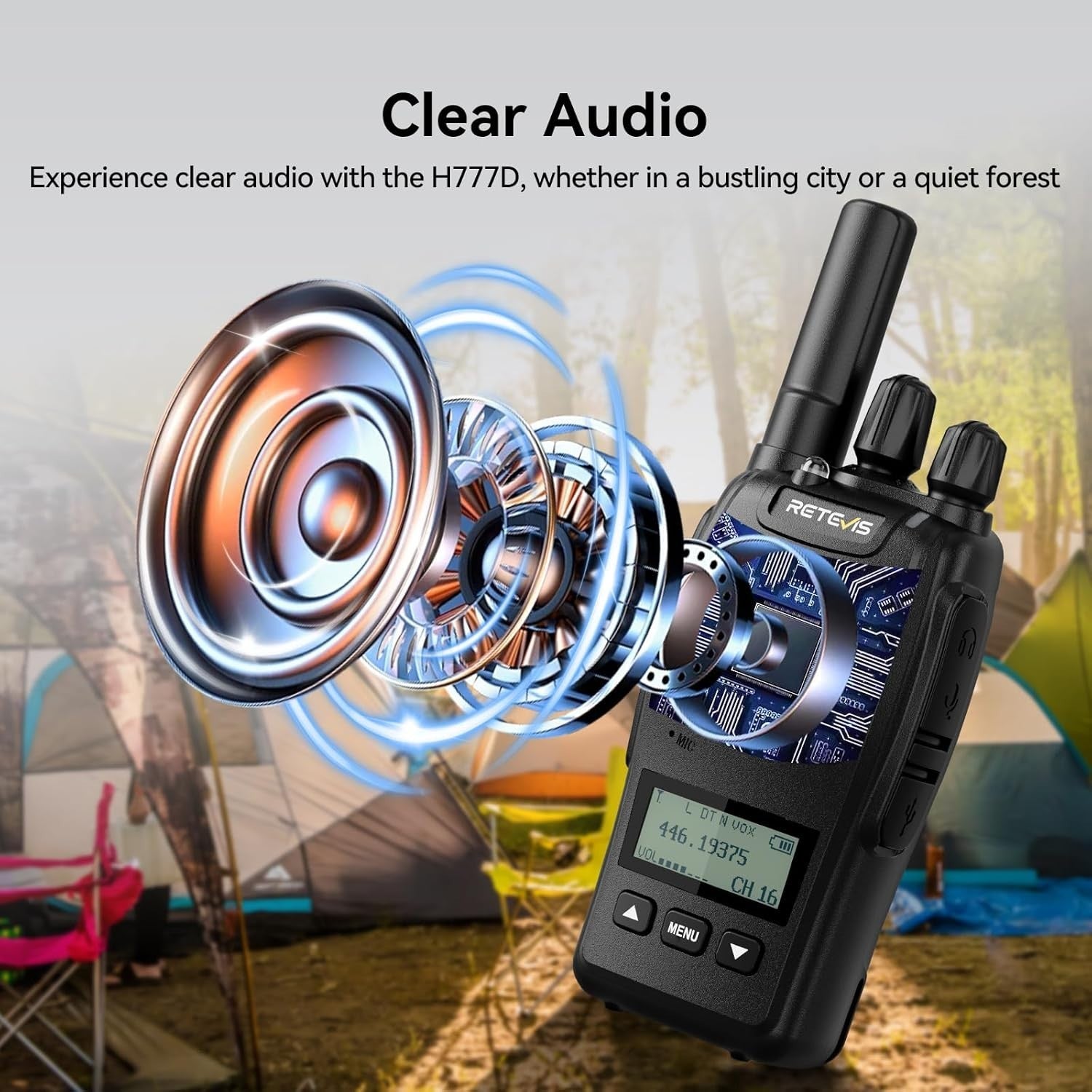 PMR446 Walkie Talkie LCD Screen Type-C Rechargeable VOX Radio