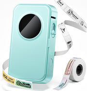 Mini Bluetooth Label Maker Portable Thermal Printer Cyan Green