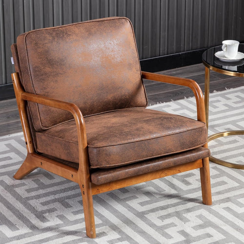 Kids Armchair with Footstool PVC Leather Sofa Chair Toddler Seat Coffee