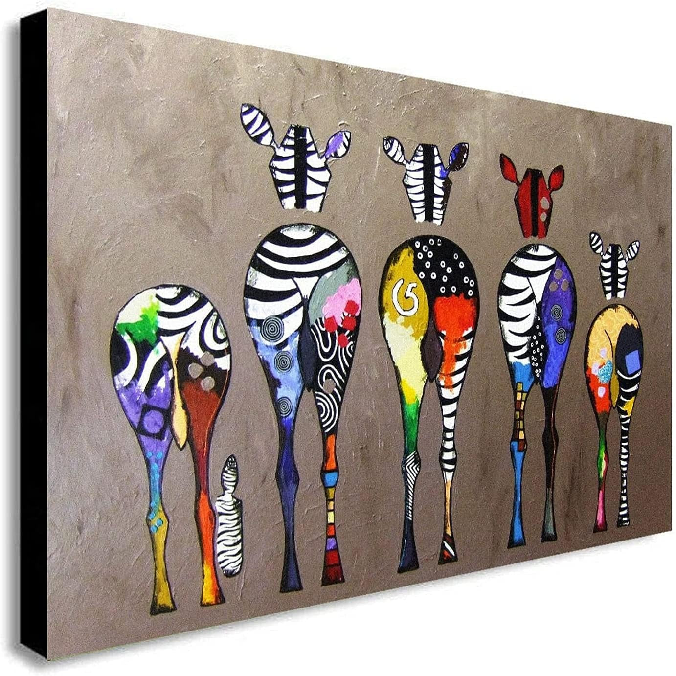 Large Zebra Canvas Wall Art 119x84cm Framed Abstract Animal Print
