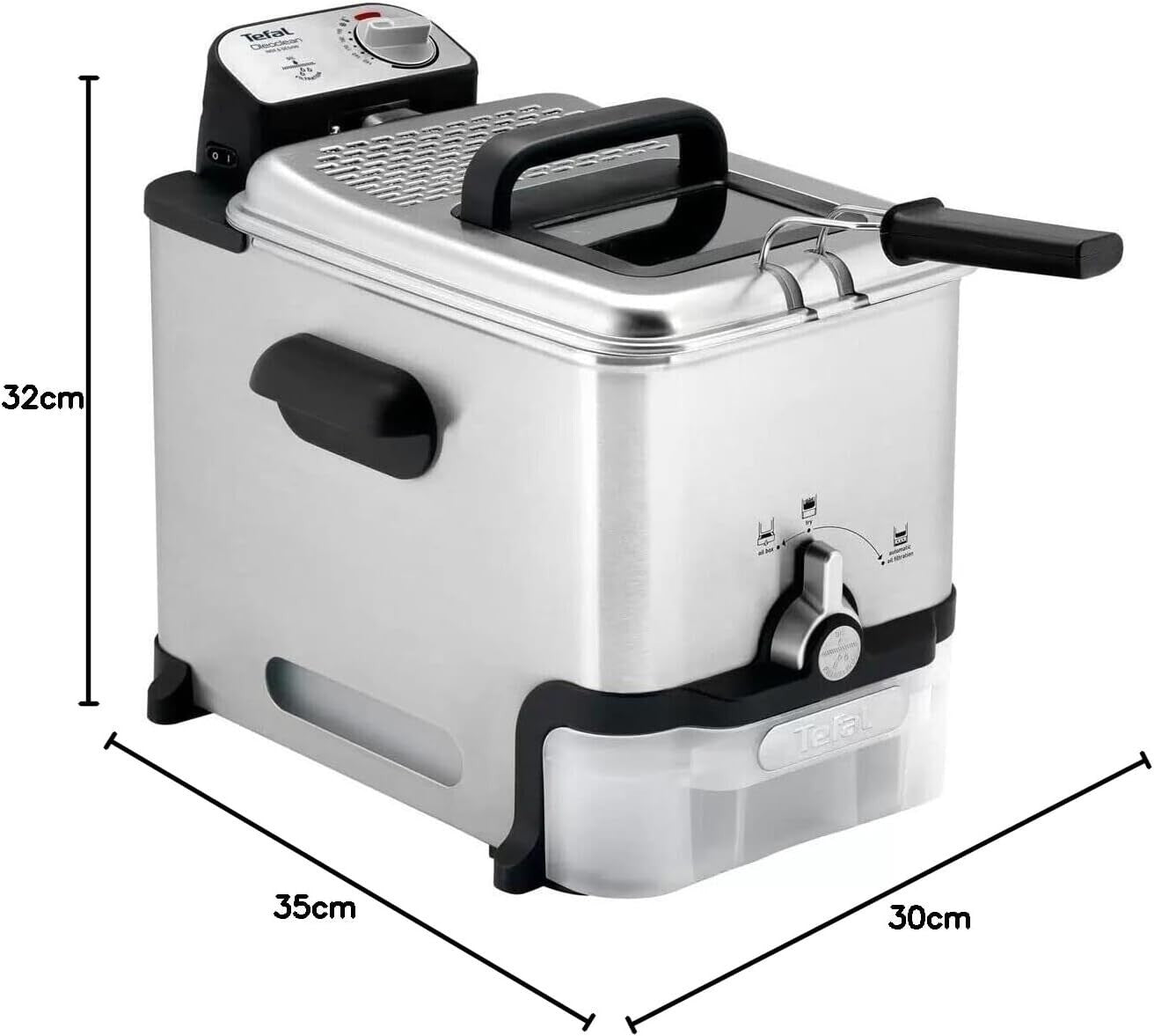 3.5L Semi Commercial Deep Fat Fryer 2300W Auto Oil Filtration
