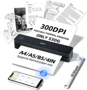 Portable Thermal Printer A4 – Wireless Bluetooth Inkless Printer