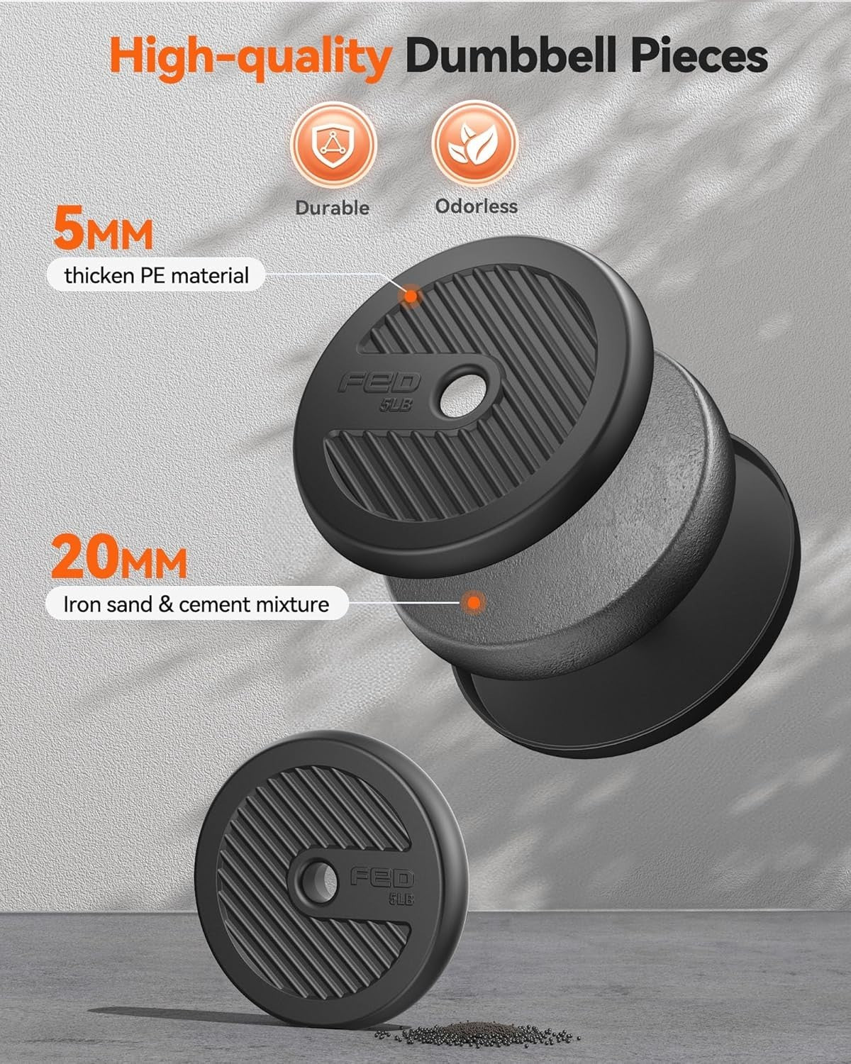 Adjustable Dumbbell Set 45lb 4 in 1 Free Weights Home Gym Kit