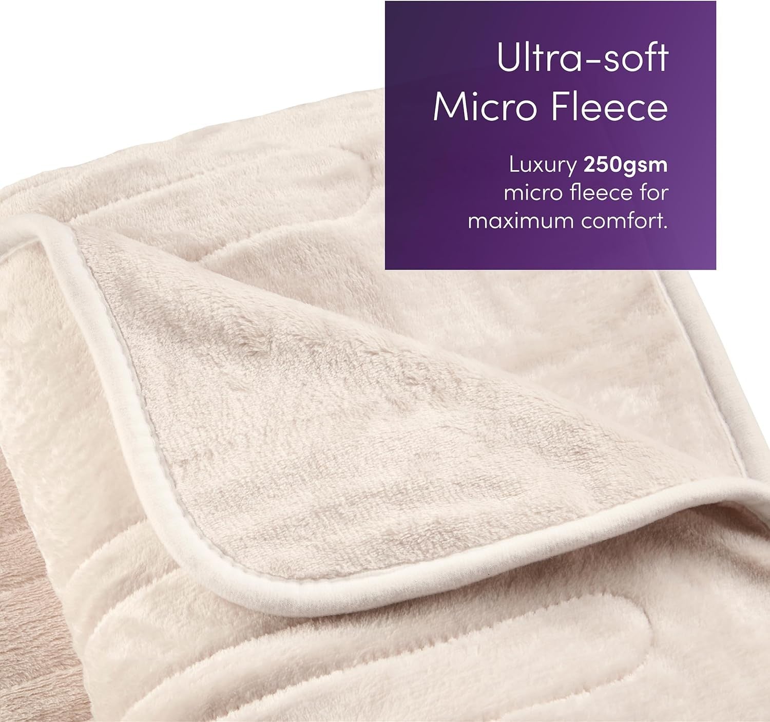 Electric Heated Throw Blanket 9 Heat Settings Soft Fleece 160x130cm