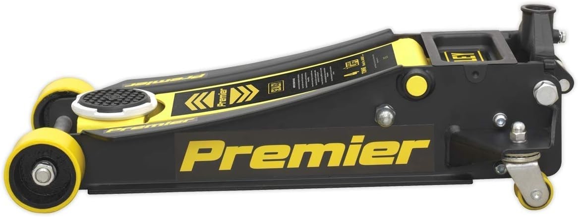 4 Ton Low Profile Hydraulic Trolley Jack 100–533mm Rocket Lift Heavy Duty Yellow