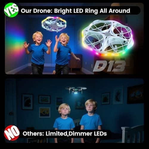 DEERC D13 Kids Mini Drone, LED Lights, Obstacle Avoidance, 21 Min Flight