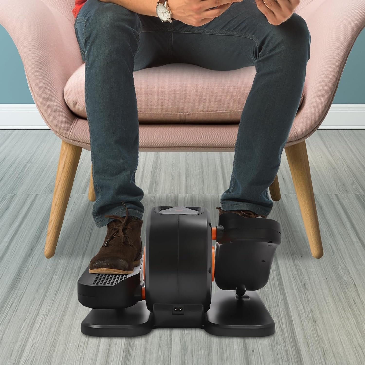 Under Desk Elliptical Pedal Exerciser Quiet Electric Remote Seated Leg Trainer