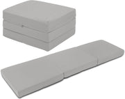 Folding Floor Mattress Futon Chair Bed Guest Sofa Foam Compact Silver