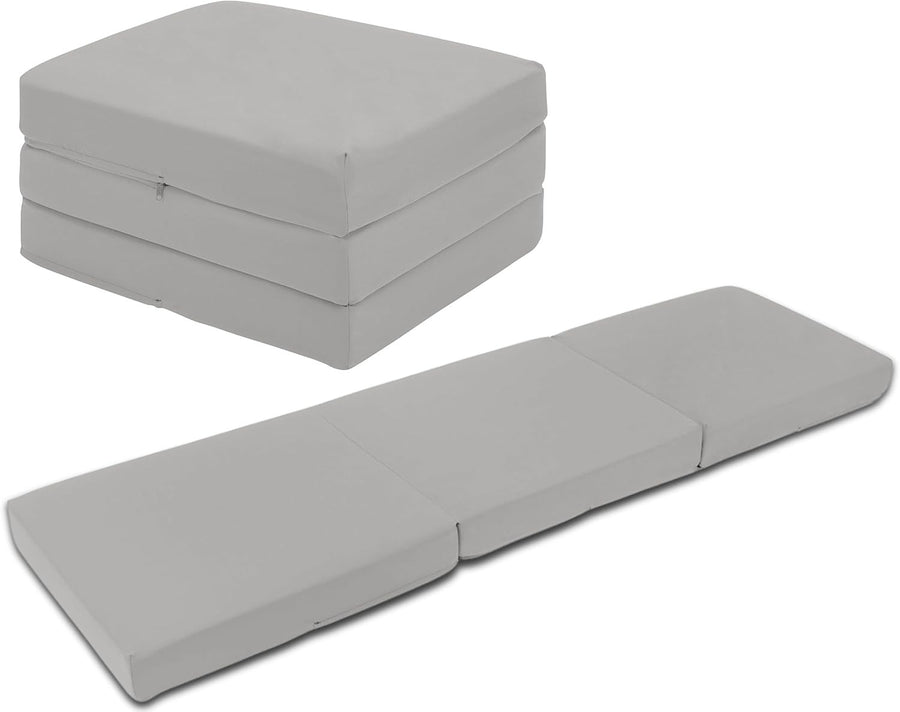 Folding Floor Mattress Futon Chair Bed Guest Sofa Foam Compact Silver