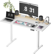 Electric Adjustable Standing Desk 140x60cm Smart Sit Stand Office Table White
