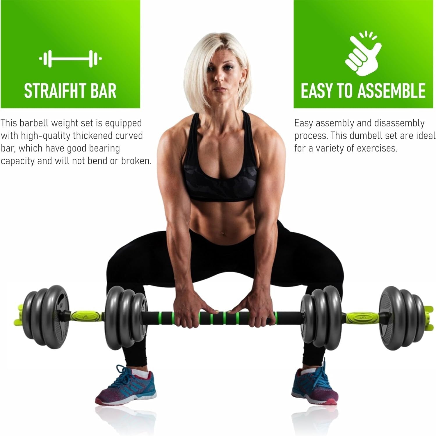 6-in-1 Adjustable Dumbbell Barbell Set 20kg or 40kg Home Gym Kit