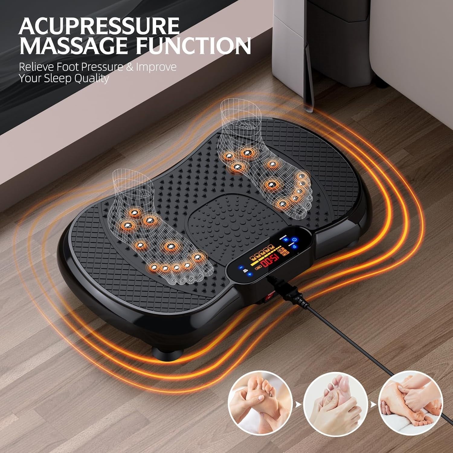 Vibration Plate Exercise Machine 5 Programs 330LB Lymphatic Body Shaper