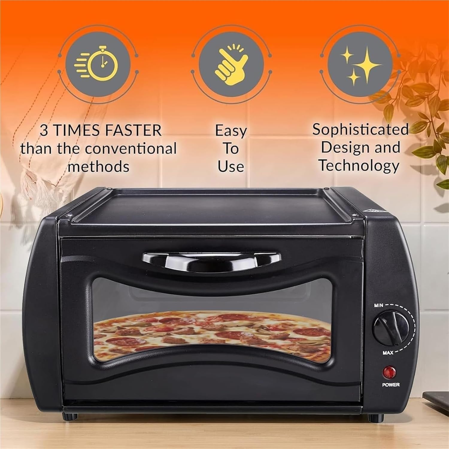 Electric Pizza Oven 15L Indoor Tandoor | Roti Naan Chapati Maker Temp Control