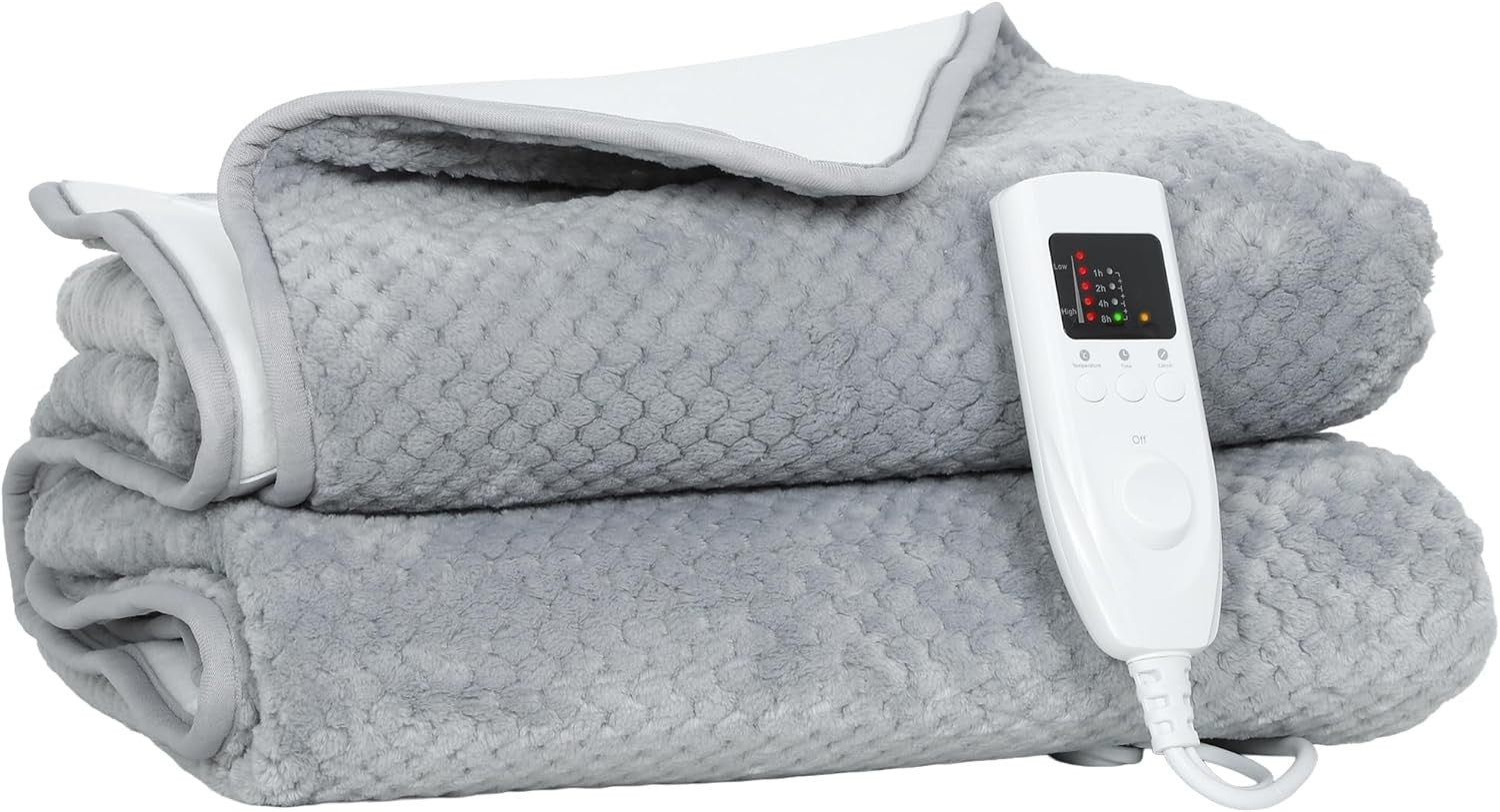 Electric Heated Throw Blanket 140x160cm Dual Control Soft Fleece Fast Heat