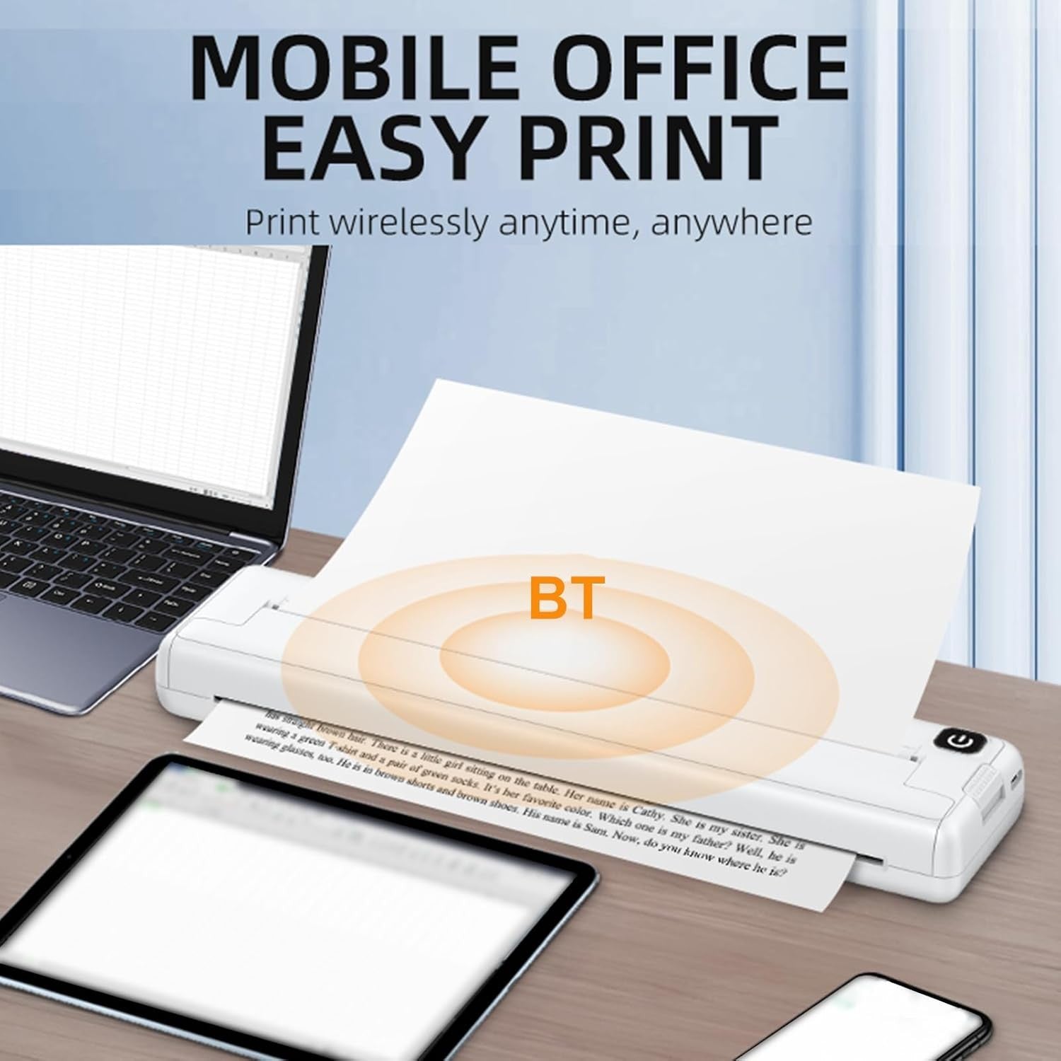 Portable Thermal Printer Wireless A4 Mobile Printer
