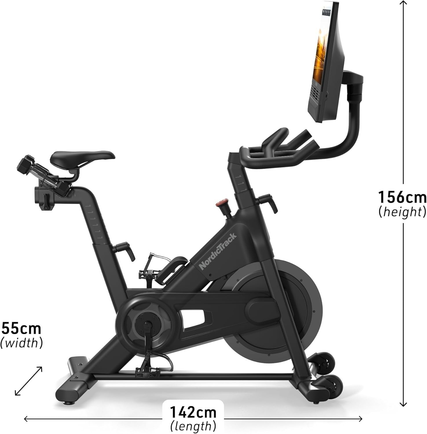 Studio Spin Bike w/ 24" Pivot Screen, 24 Digital Levels & Silent Magnetic Drive