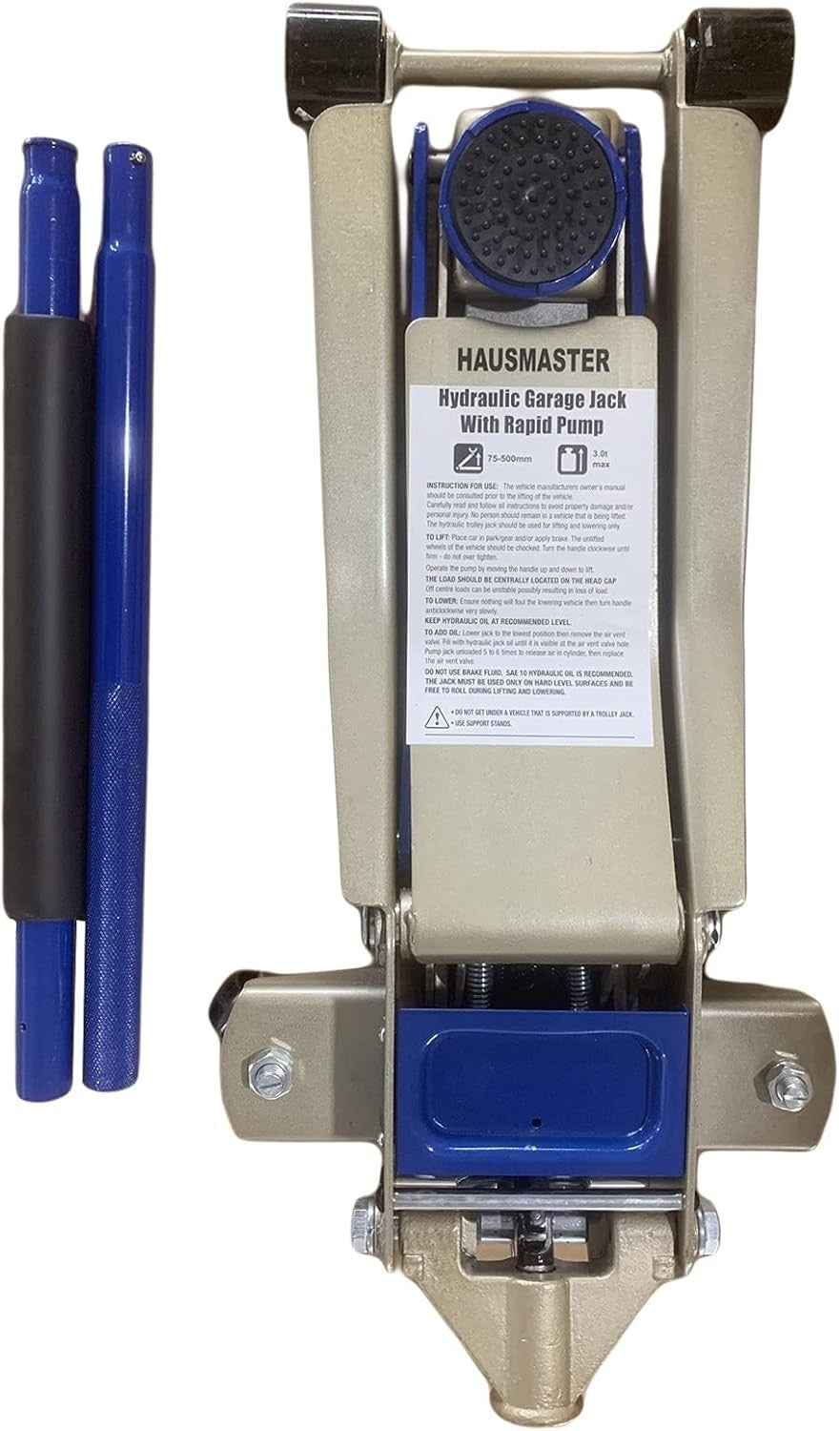 3 Ton Ultra Low Profile Floor Jack Dual Pump Quick Lift 75–500mm Heavy Duty