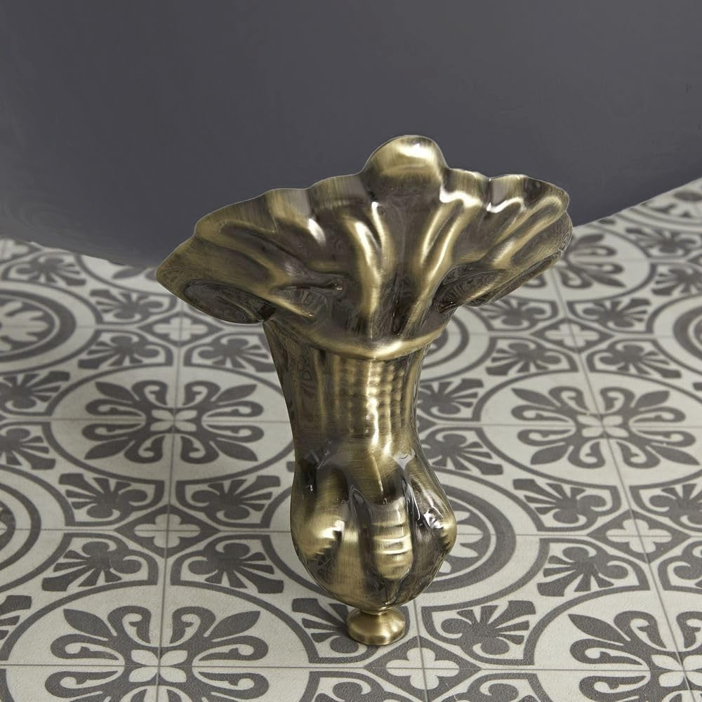 Stone Grey Freestanding Slipper Bath 1710x740mm Gold Claw Feet