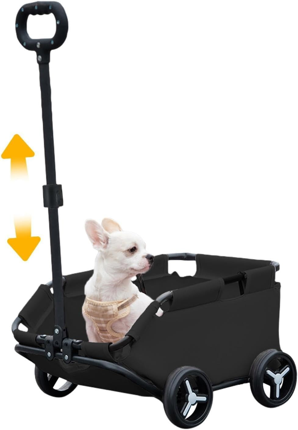 Black Pet Wagon Stroller Foldable Dog & Cat Travel Trolley for Small Pets