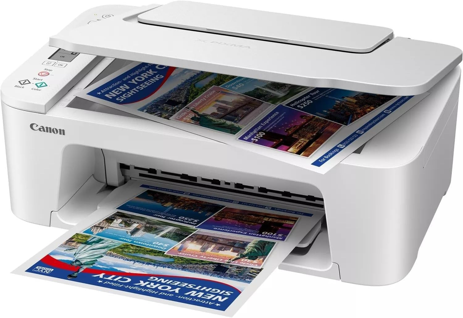 Compact Colour Inkjet Printer Copier Scanner White | Wi-Fi Home Office