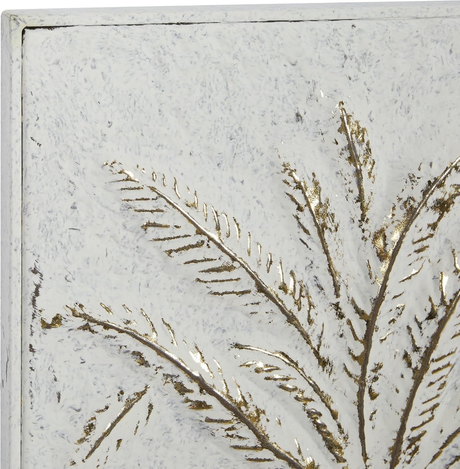 Metal Palm Tree Wall Art Gold Relief Sculpture 33" Modern Home Decor