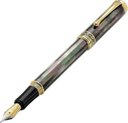 Luxury Tahitian Black Mother of Pearl Fountain Pen Medium Nib 18K Gold