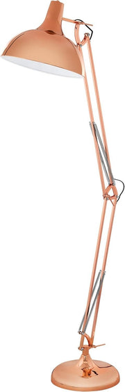 Adjustable Copper Industrial Floor Lamp with Foot Switch, 190cm