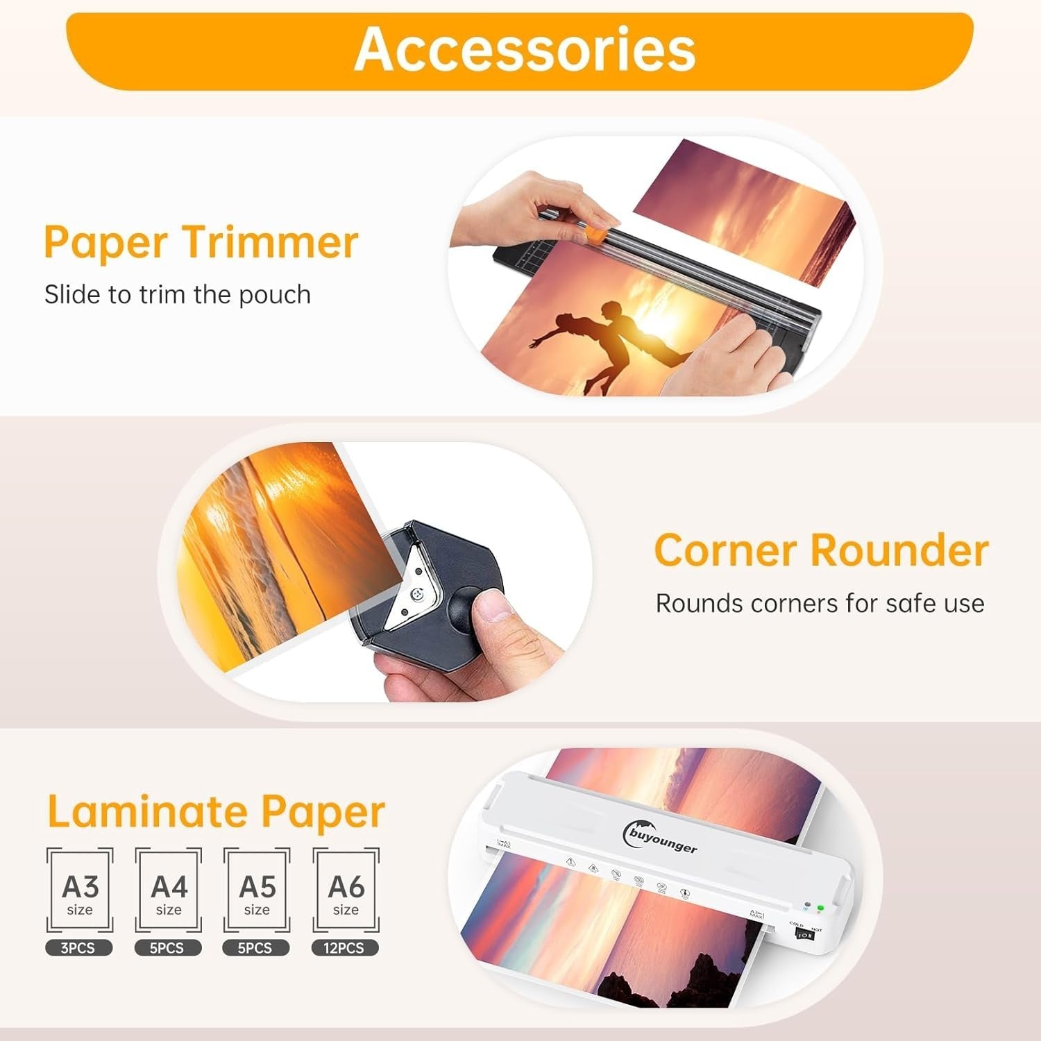 A3 Laminator Machine Hot & Cold 60s Warm Up + 30 Pouches Kit