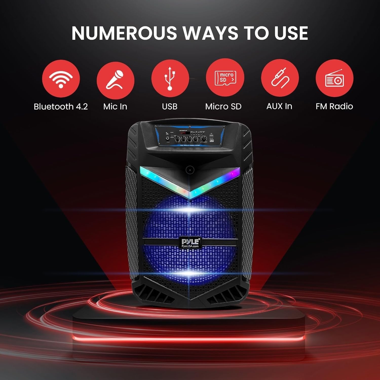 1200W Portable Bluetooth Karaoke Machine with Subwoofer & Mic
