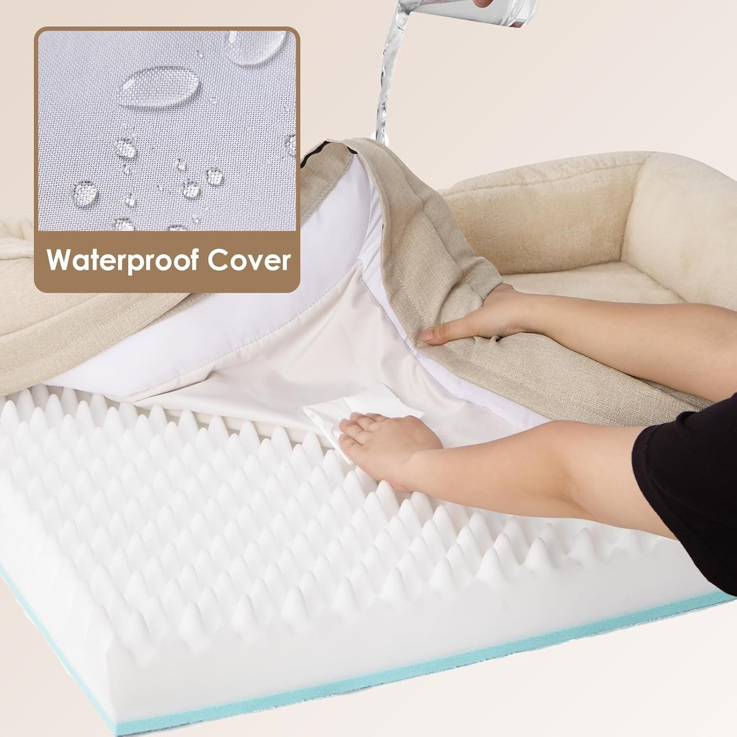 Giant XXXL Memory Foam Dog Bed Orthopedic Waterproof 132x104x20cm