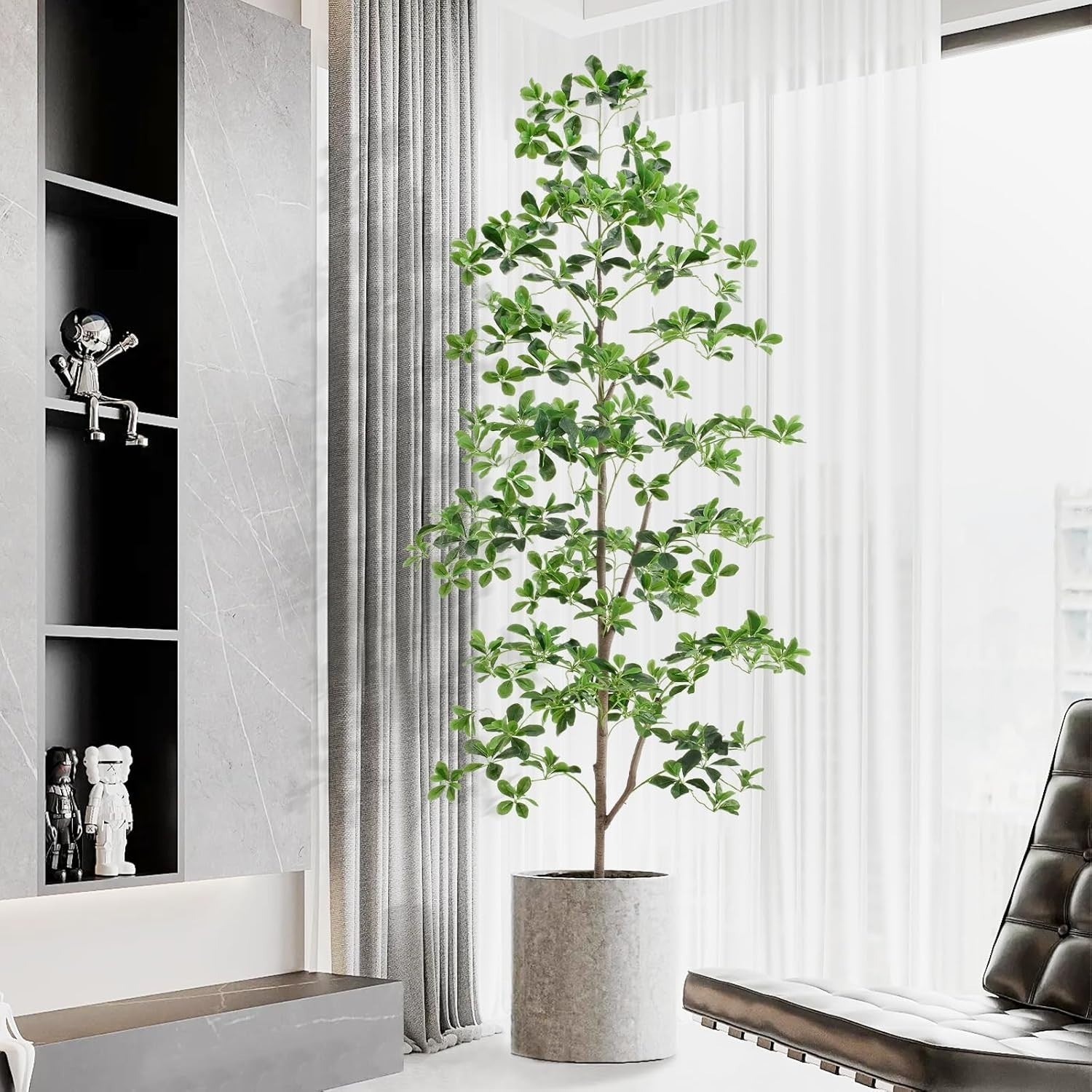 Artificial Olive Tree 210cm 7ft Lifelike Indoor Tall Potted Faux Greenery Decor