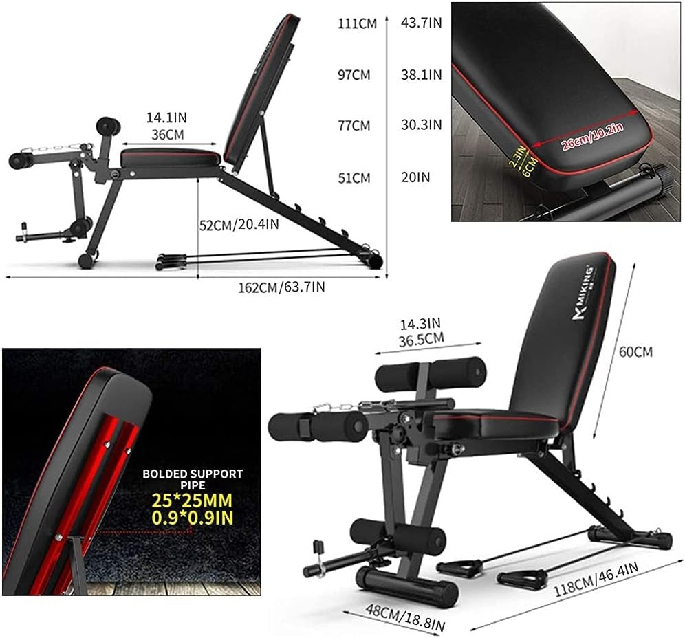 Foldable Weight Bench With Leg Extension Curl 440lb Home Gym Press